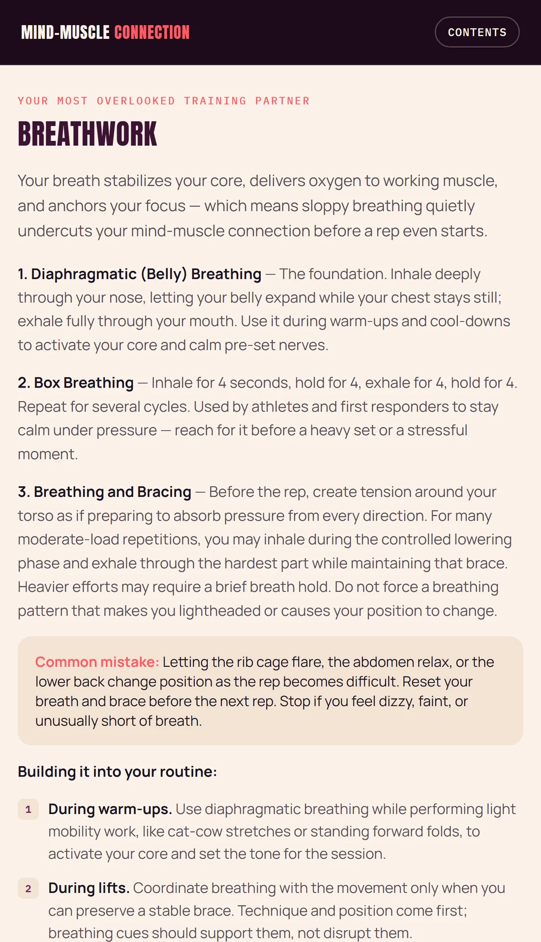 Mind-Muscle Connection excerpt: breathwork